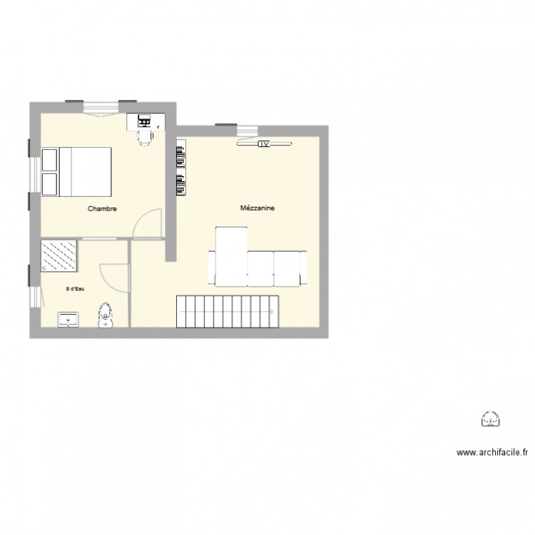 Doche Etage. Plan de 0 pièce et 0 m2