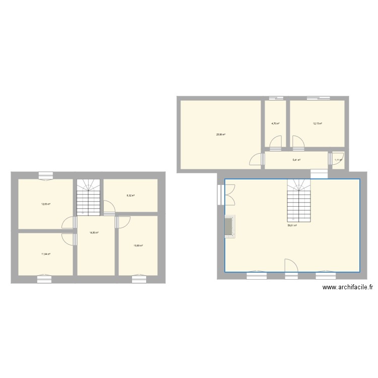 Plan maison. Plan de 11 pièces et 166 m2