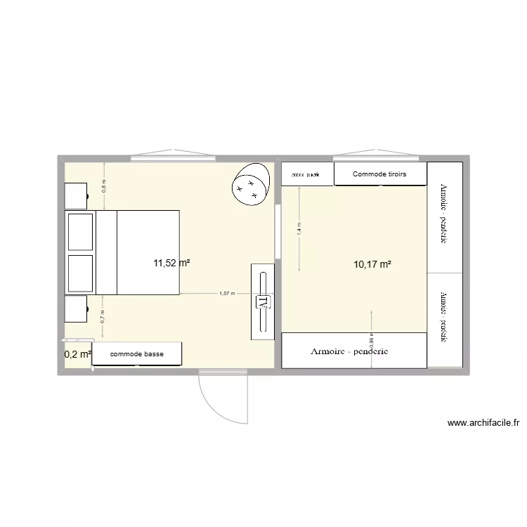plan chambre  dressing. Plan de 
