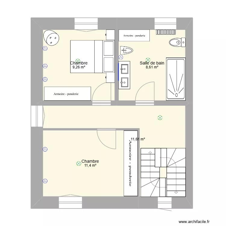 saint martin 2.solairua_v2. Plan de 4  et 41 m²