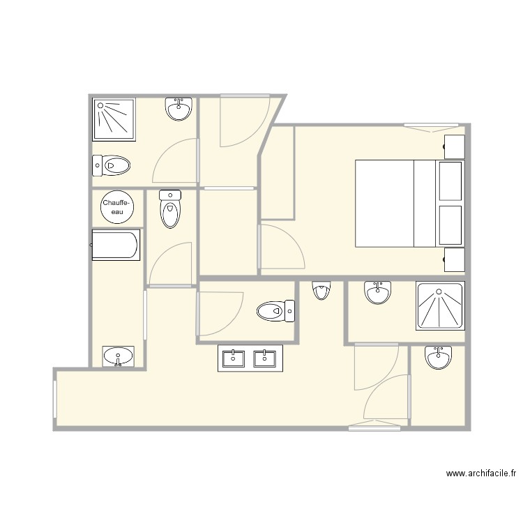 projet wc avec  douche. Plan de 0 pièce et 0 m2