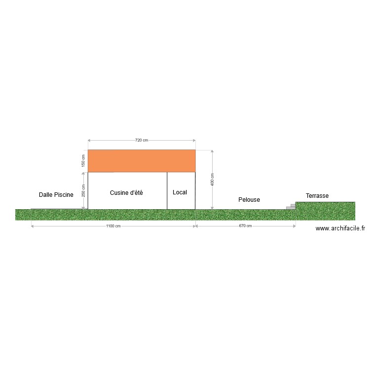 Façade est coin jardin 1. Plan de 0 pièce et 0 m2