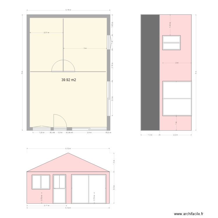 Amenagement Garage et Atelier simple avec deux baie vitrées. Plan de 0 pièce et 0 m2