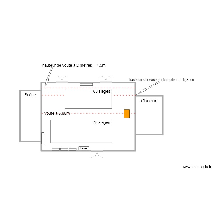 Eglise. Plan de 0 pièce et 0 m2