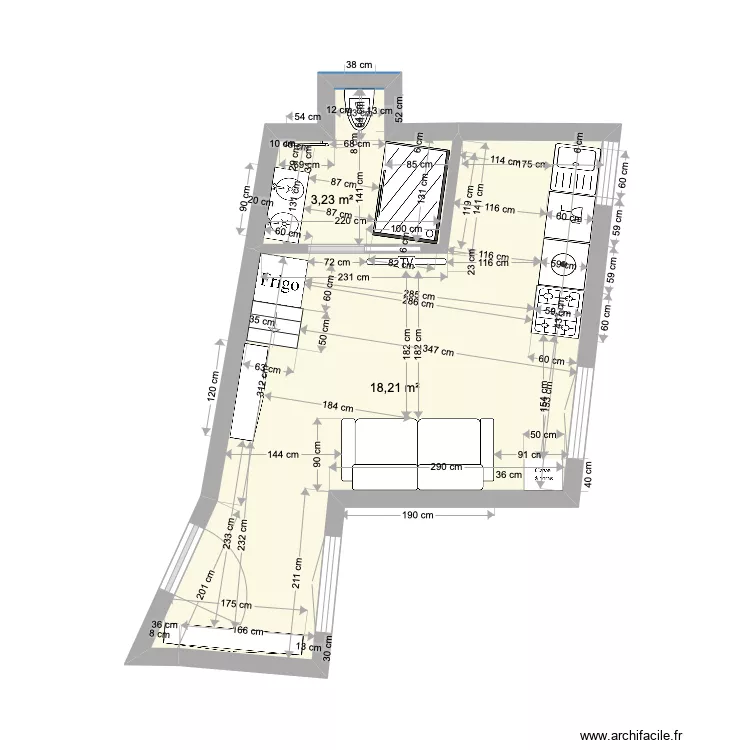 Aubernon Studio 1er. Plan de 