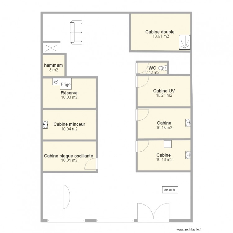 salon esthetique dossier . Plan de 0 pièce et 0 m2