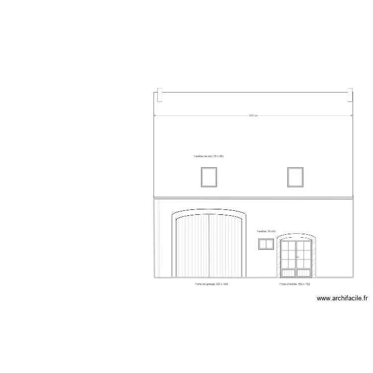 Fa&ccedil;ade Avant Apr&egrave;s travaux. Plan de 