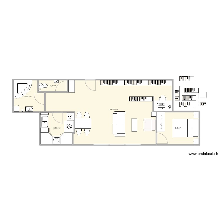 Container 40 feet essai 2. Plan de 0 pièce et 0 m2