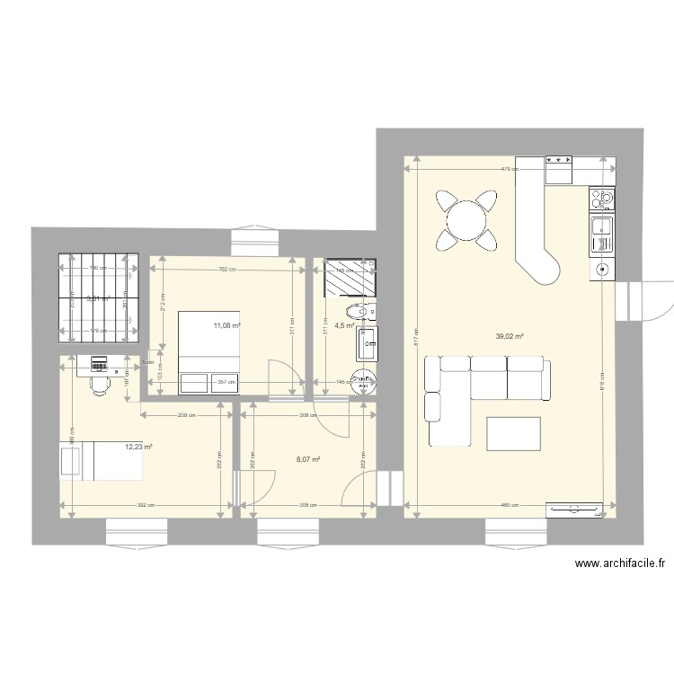 3 PIECES 2E. Plan de 0 pièce et 0 m2