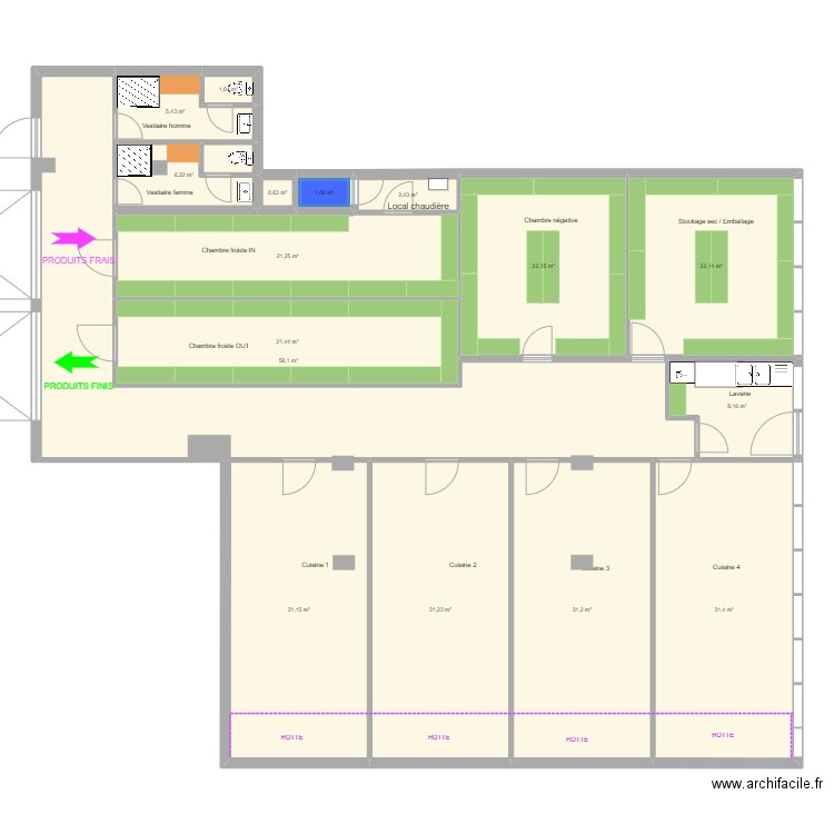 Atelier 14 : shared kitchen. Plan de 0 pièce et 0 m2