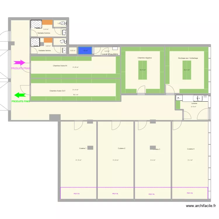 Atelier 14 : shared kitchen. Plan de Atelier 14 : shared kitchen. Plan de