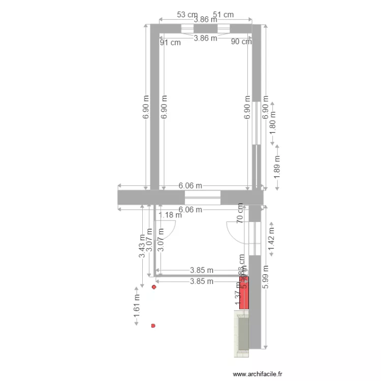 nouveau plan cot&eacute; interieur. Plan de 
