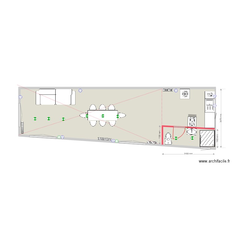 Annexe 1 septembre 2021. Plan de 1 pièce et 36 m2