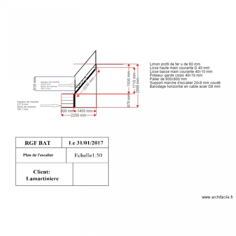 Escalier Lamartiniére. Plan de 0 pièce et 0 m2