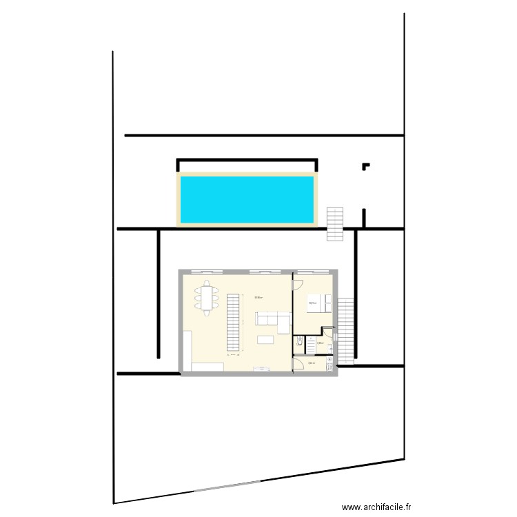 PLAN 3 rdc. Plan de 5 pièces et 81 m2