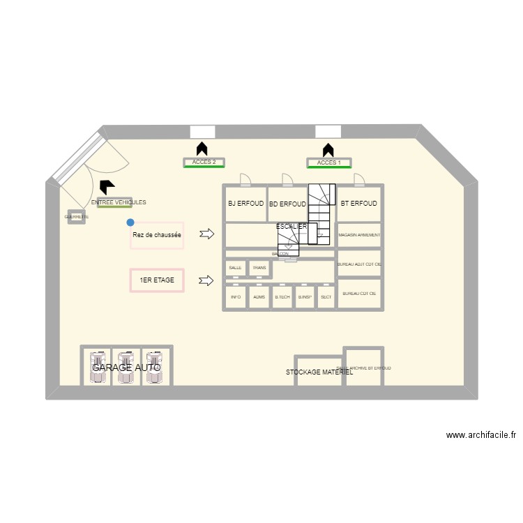 cie. Plan de 28 pièces et 46 m2