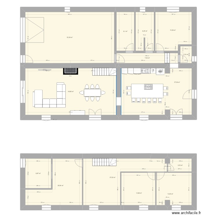 Cleyrac vide122. Plan de 14 pièces et 266 m2