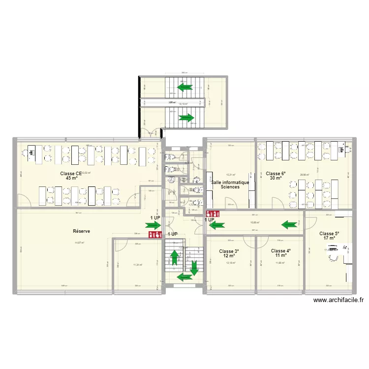 R+2 Guillemin modification. Plan de 