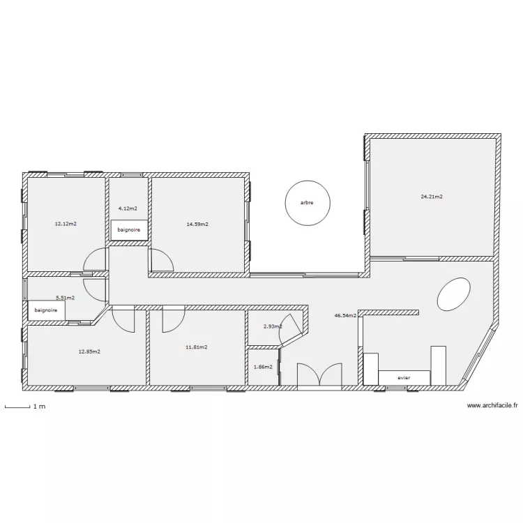 Maison . Plan de 