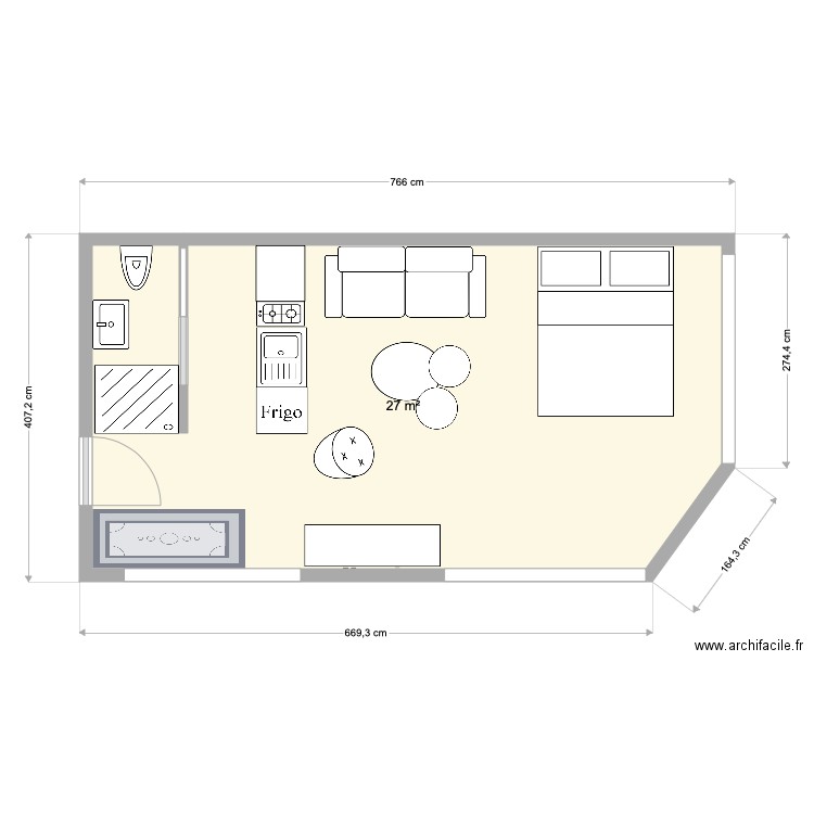 Studio cuisine bar 2. Plan de 0 pièce et 0 m2