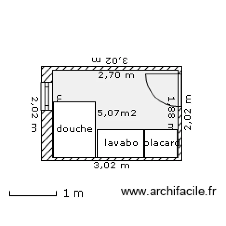 SALLE DE BAINS. Plan de 