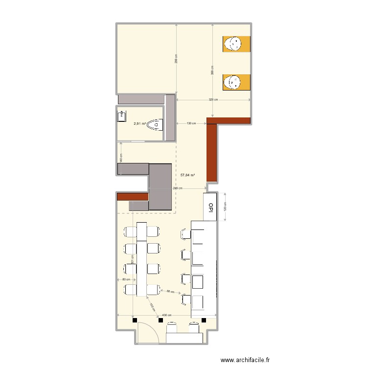 NB21 _ GVA_ Favon V4. Plan de 2 pièces et 61 m2