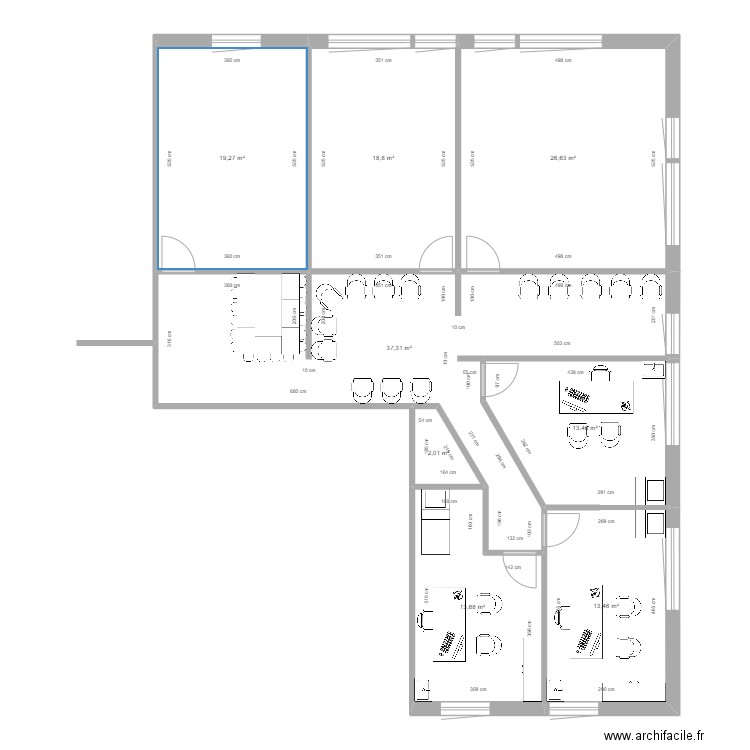 Pole neuro ES2 v1. Plan de 8 pièces et 145 m2