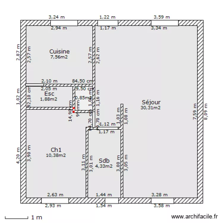 Plan 1er Etage Existant. Plan de Plan 1er Etage Existant. Plan de