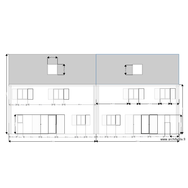 PLAN FACADE ARRIERE FERTE. Plan de 0 pièce et 0 m2