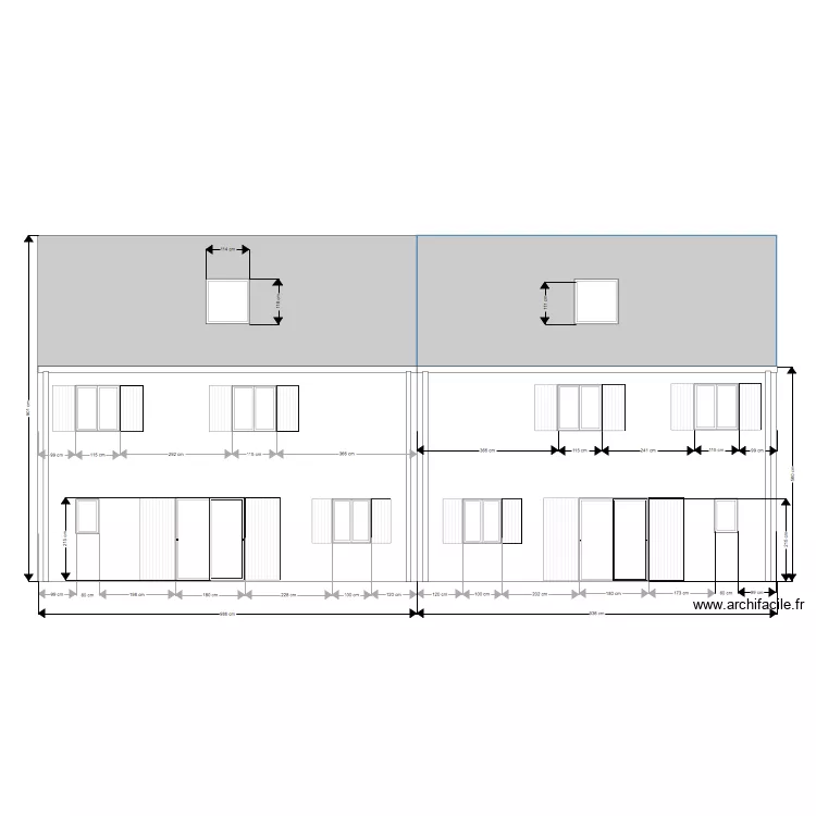 PLAN FACADE ARRIERE FERTE. Plan de 
