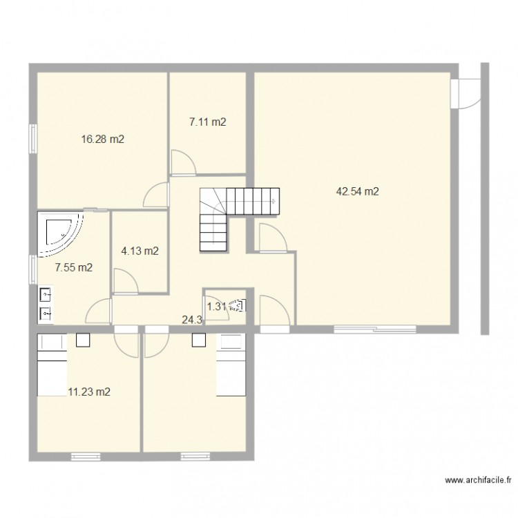 L INVERSE BAS. Plan de 0 pièce et 0 m2