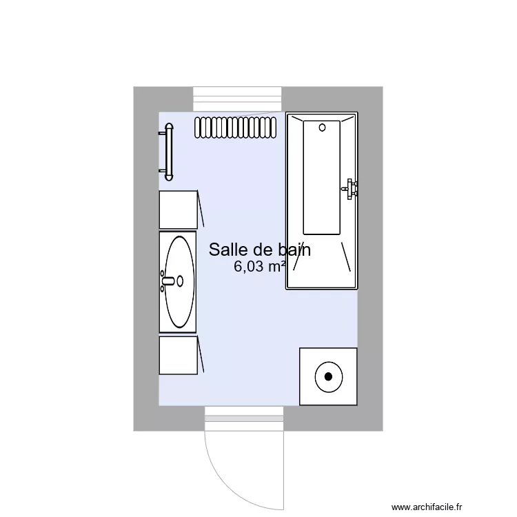 Salle de Bain. Plan de 