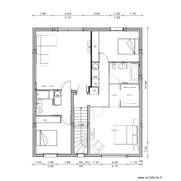 étage y. Plan de 0 pièce et 0 m2