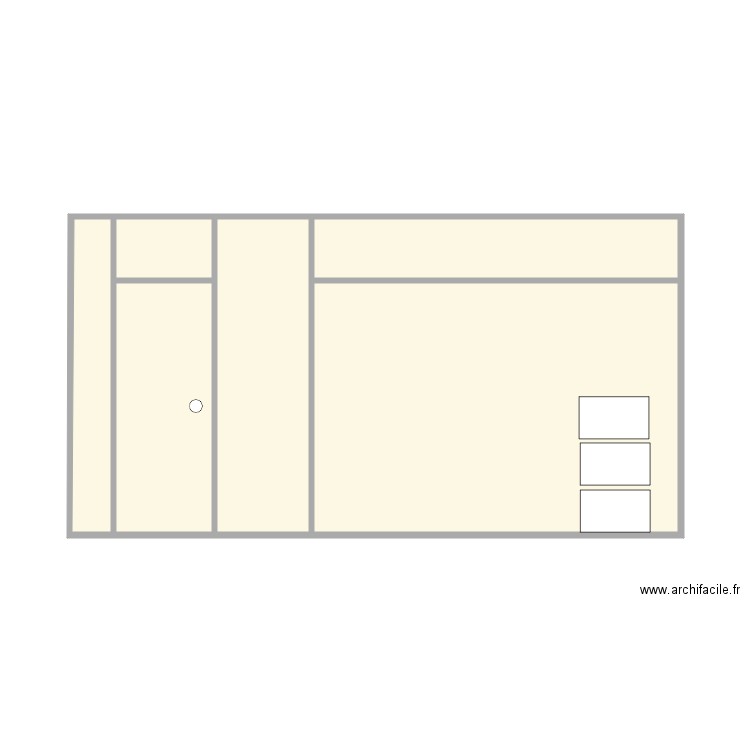 Vitrine Phiphi. Plan de 6 pièces et 38 m2