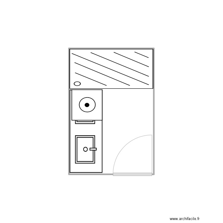 ANATOLE SDB. Plan de 1 pièce et 4 m2