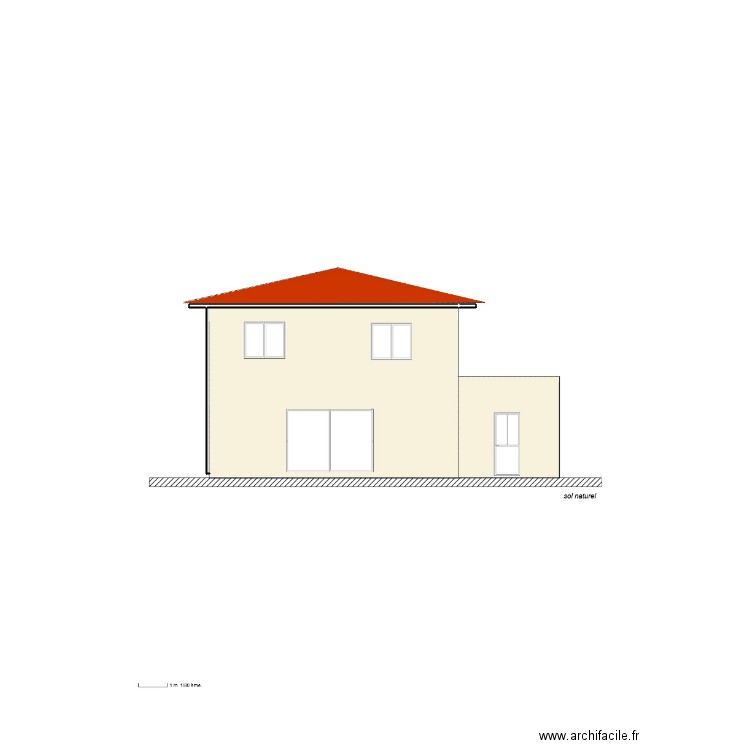 facade Est 2. Plan de 0 pièce et 0 m2