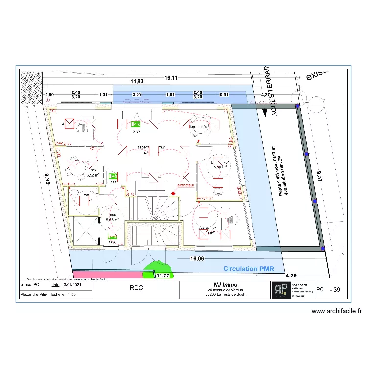 NJ IMMO RDC. Plan de 