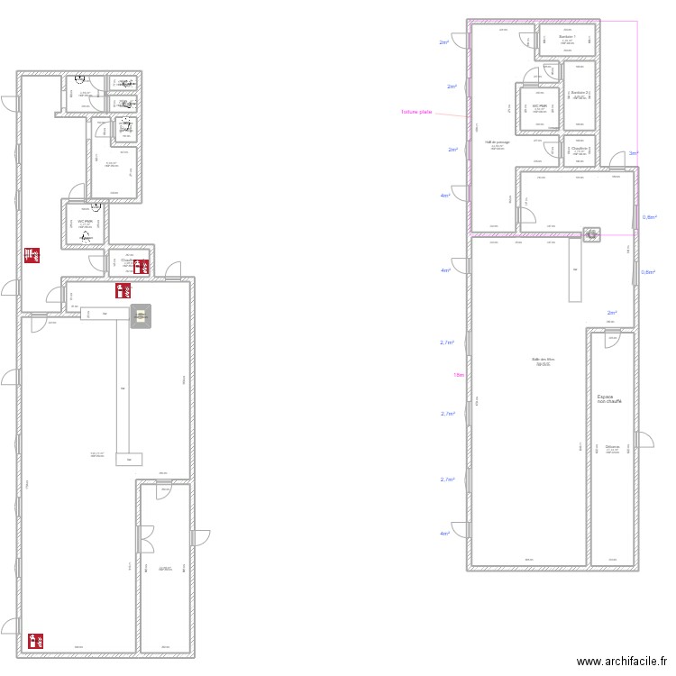 Salle de la gare de Ronquières final. Plan de 18 pièces et 402 m2