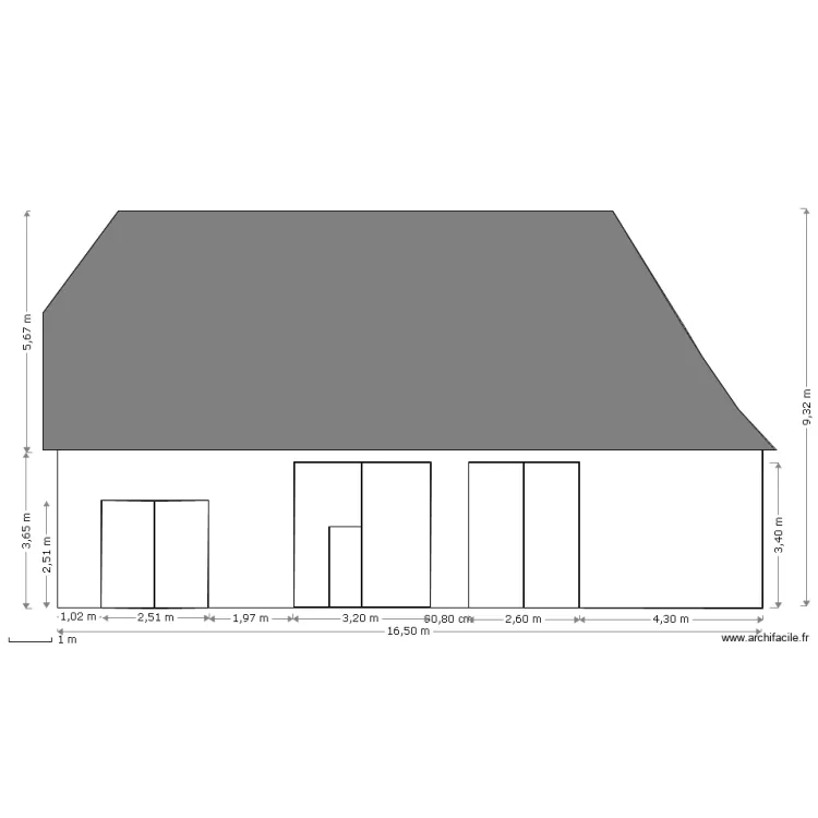 Facade Ouest. Plan de Facade Ouest. Plan de