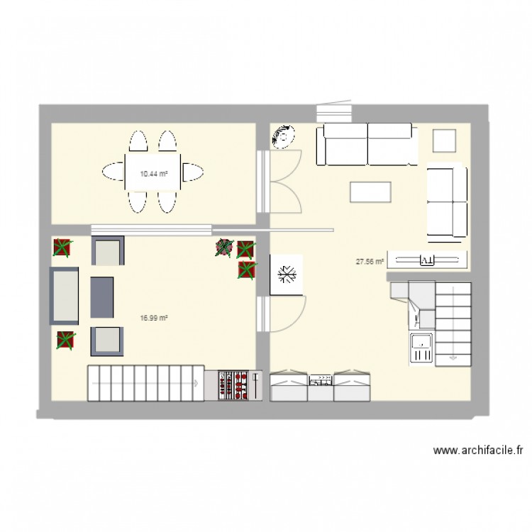 1ermicanosaménagé avec ajout pièce. Plan de 0 pièce et 0 m2