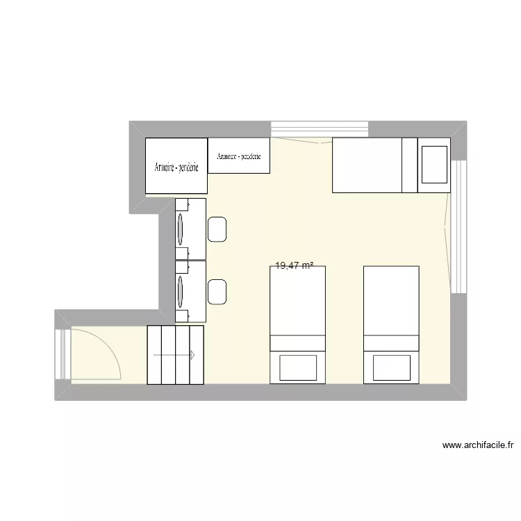 chambre garcon. Plan de 