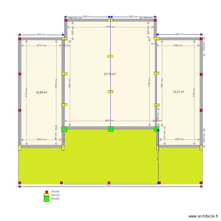 60 E. Plan de 4 pièces et 76 m2