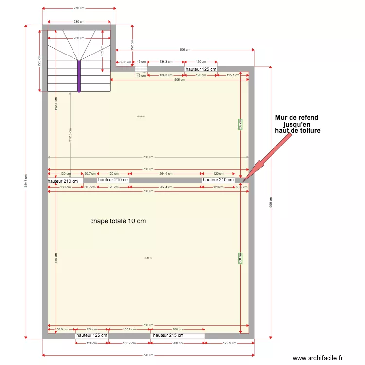 2eme etage LOT A  pour Charpente 05 12 2019. Plan de 