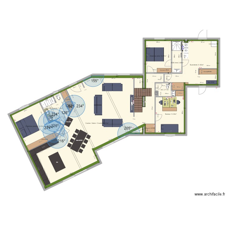 VougyFontimpe. Plan de 16 pièces et 227 m2