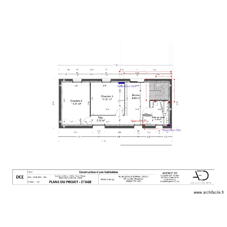 Plan de réservation R+1 Bellanger Looten. Plan de 0 pièce et 0 m2