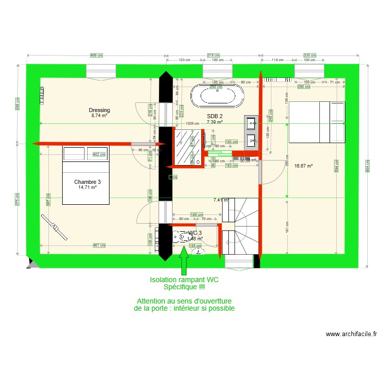 Etage 2 PLACO. Plan de 0 pièce et 0 m2