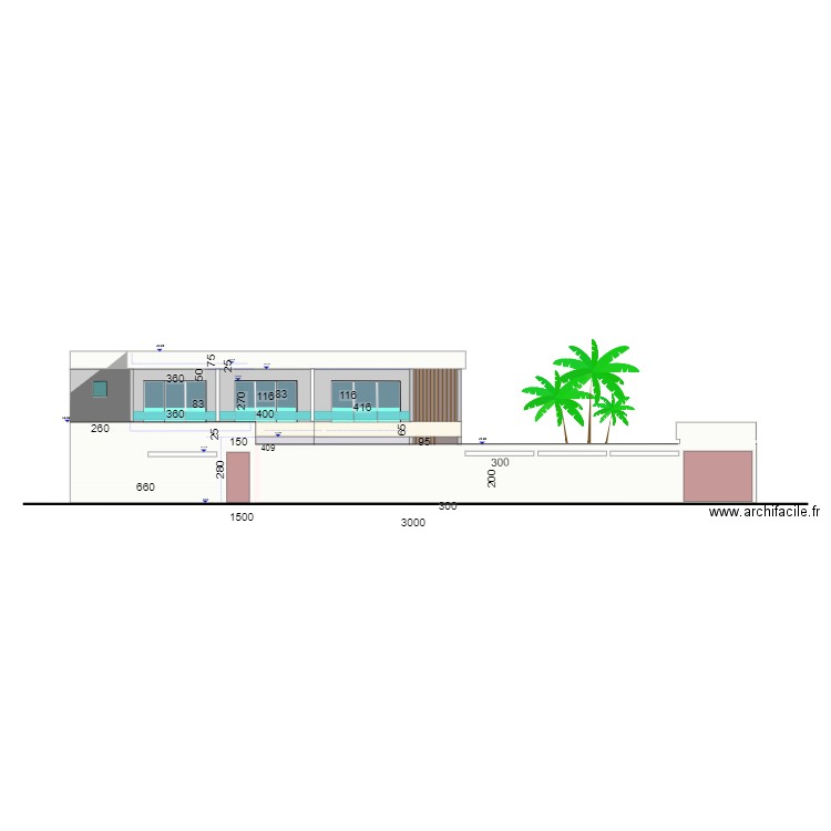 Villa Somone Facade avant. Plan de 0 pièce et 0 m2