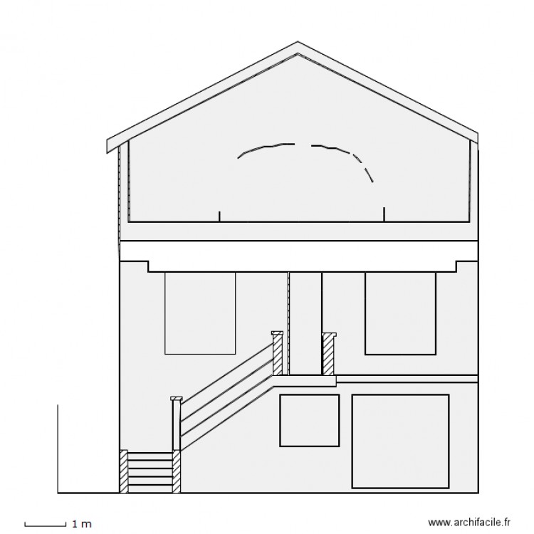 Façade jardin B. Plan de 0 pièce et 0 m2