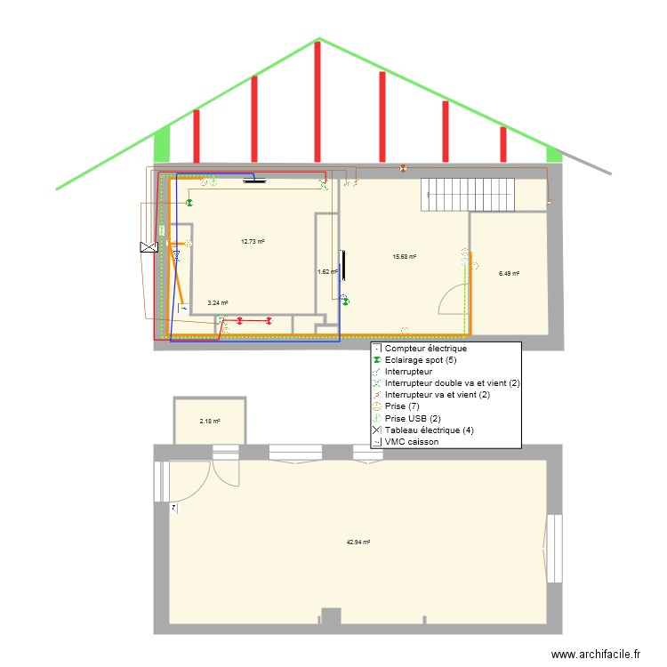 ébauche 2 ELEC. Plan de 0 pièce et 0 m2