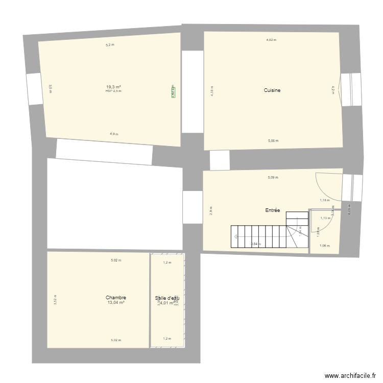 Cuisine et Salle. Plan de 0 pièce et 0 m2